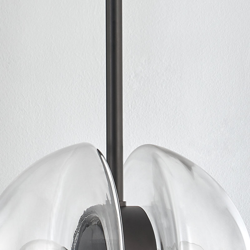 KERT 2 LIGHT PENDANT, 19" H x 11.75" W x 11.75" D, Black Brass