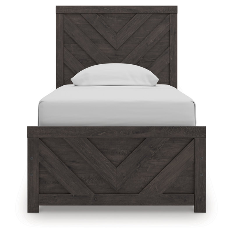 Haley Twin Panel Bed, Gray, Twin