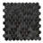 Eterna Hex 1" x 1" Black Honeycomb Glass Mosaic Floor and Wall Tile-108486541