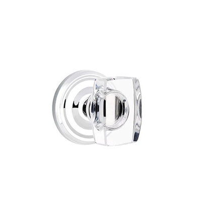 Emtek Privacy Interior Mortise Set w/ Regular Rosette & Windsor Glass Knob (LH)