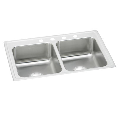 Lustertone 37" L x 22" W Double Basin Drop-In Kitchen Sink