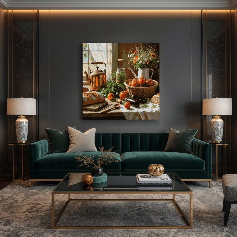 Art mural sur toile brun, "Thanksgiving", H 12 po x l 12 po