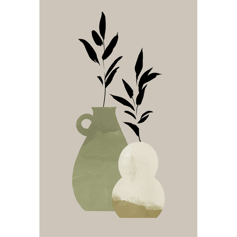 Simple Bud Vases II - peinture sur toile tendue, H 30 po x l 20 po