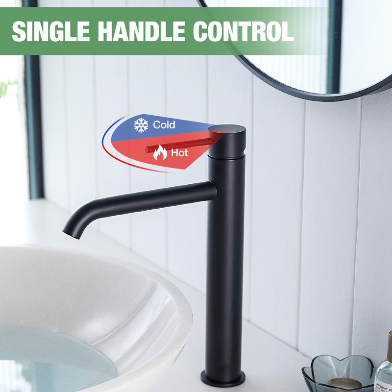 Single-Hole Single-Handle Bathroom Faucet, Matte Black