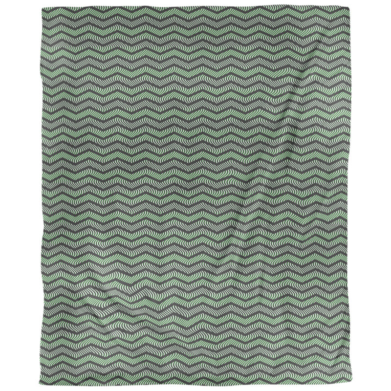Tissu ondulé, Noir / Vert, L 54 po x l 36 po, Lin huître palazzo