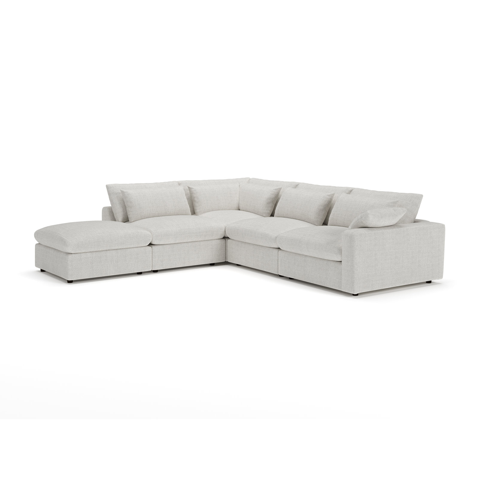 Remy Sectional, Left Hand Facing, Monique Oyster Textured Chenille
