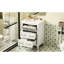 Meuble-lavabo blanc 24 po avec lavabo en céramique 24 po, 3 tiroirs, conception élégante de style rétro, armoire facile à assembler, détails, trois trous pré-percés