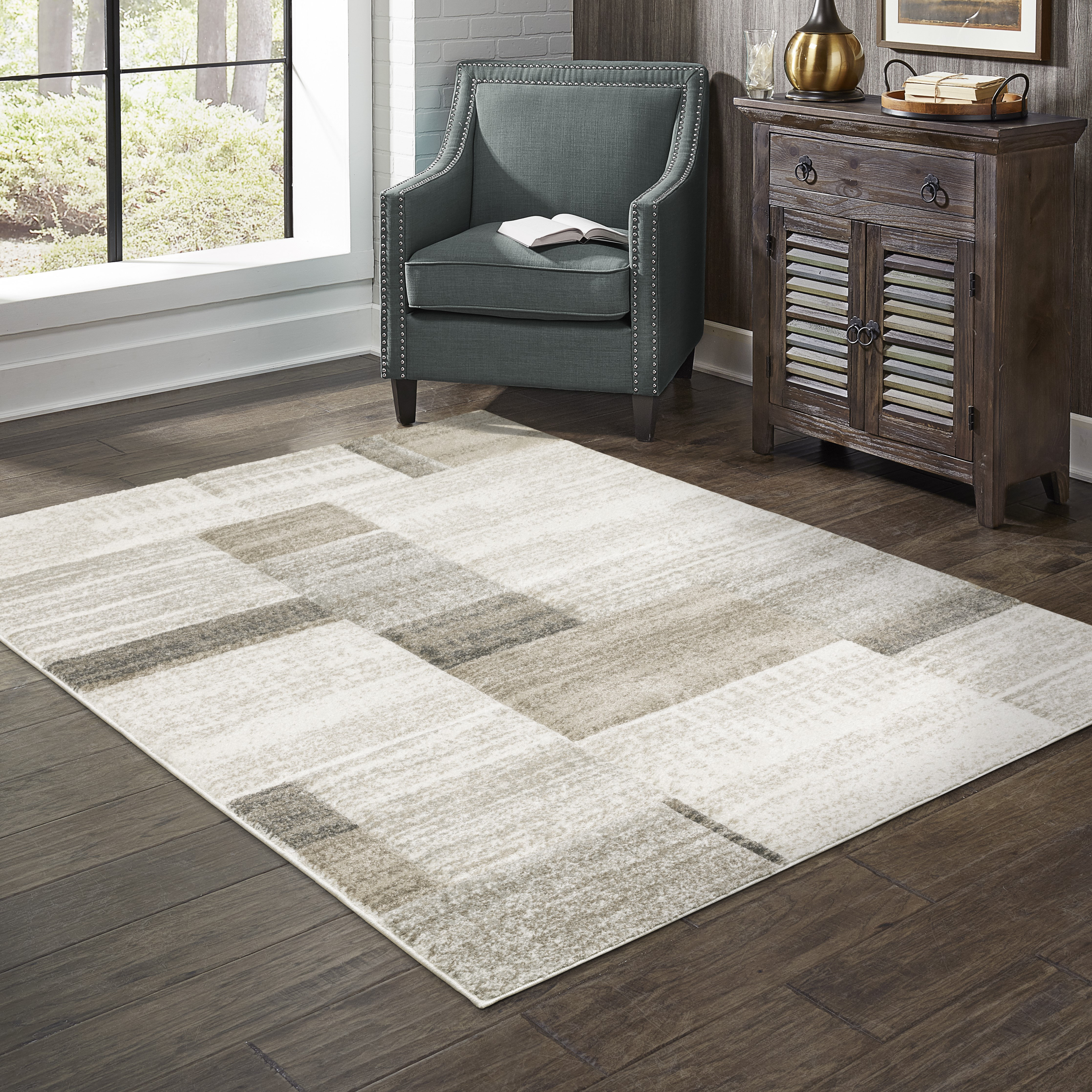 Wrought Studio Mison Carved Block Ivory/Grey Area Rug - Wayfair Canada