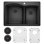 Diamond 33" L x 22" W Double Basin Dual Mount Kitchen Sink with Accessories