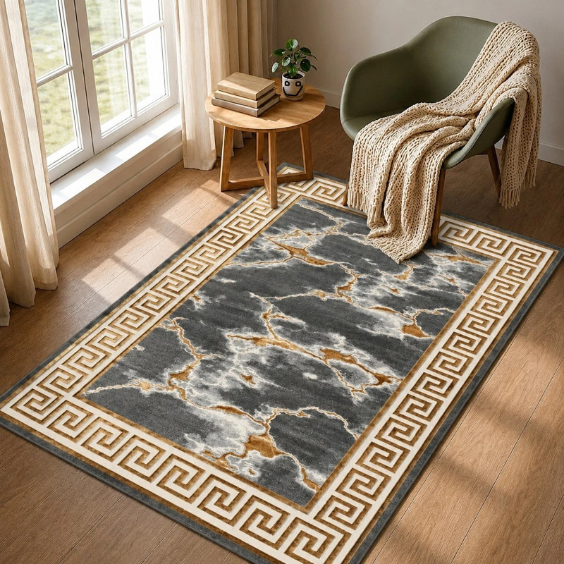 Abstract Kilim, Gold, Rectangle 160 x 230 cm