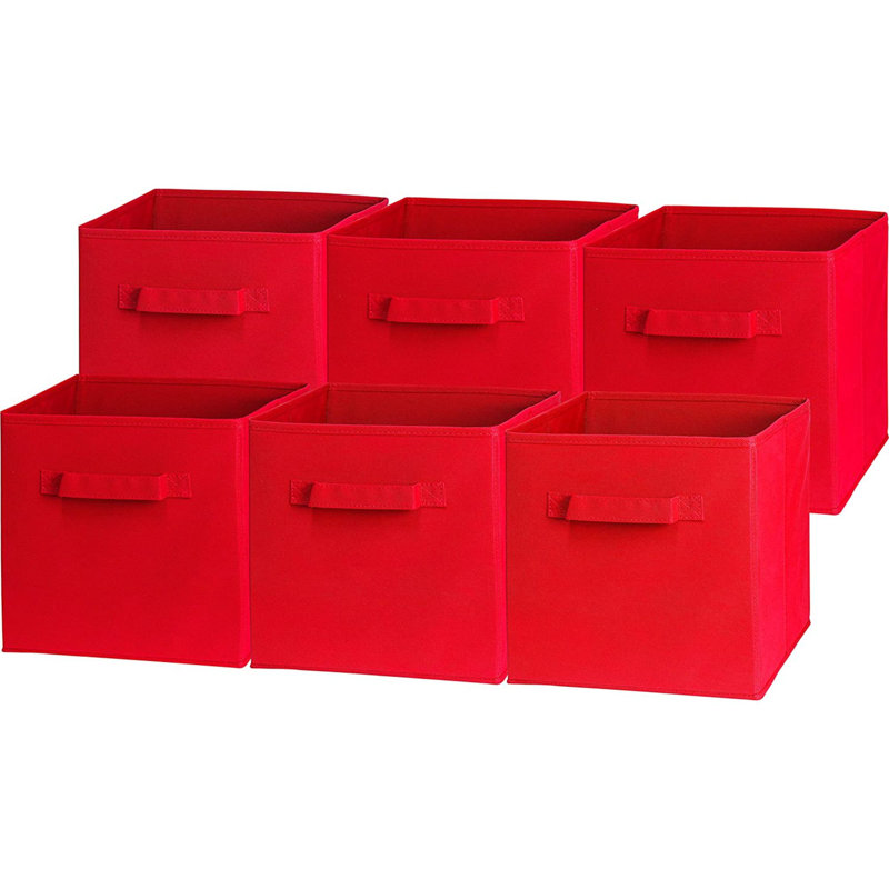 Ensemble de bacs de rangement en tissu, Rouge