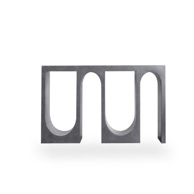 Cement gray Solid + Manufactured Wood Rectangular Console Table