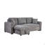 Canapé-lit modulaire réversible en tissu bouclé gris 96 po Seraphina Ii