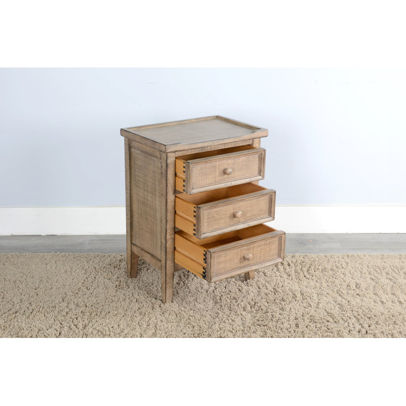 Table de bout en bois massif Komor, Galet de plage