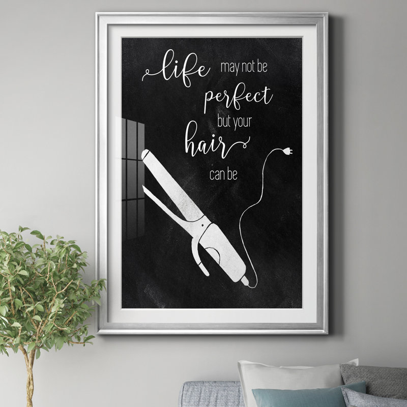 Perfect Hair - Reproduction d'art textuel sur papier encadré, Papier argenté, H 30,5 po x l 42,5 po x P 1,5 po