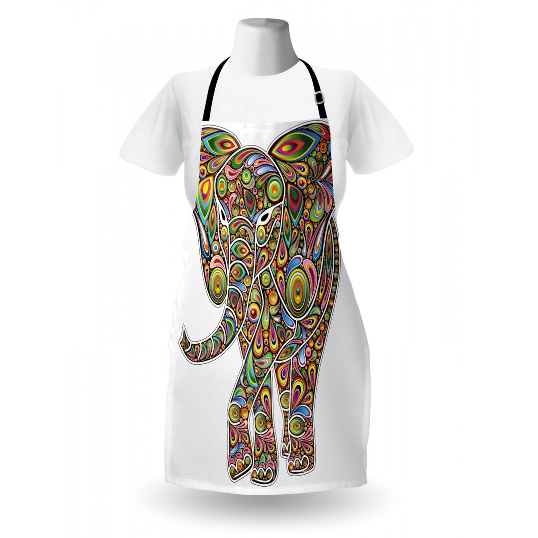 Kochschürze, Boho Elefant-Kunst, Psychedelisch, Mehrfarbig