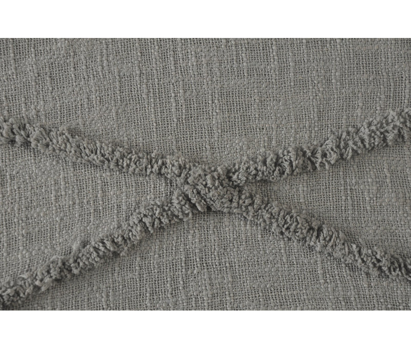 Jeté en coton tissé crème, Gris