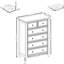 Commode beige à 6 tiroirs - Rangement spacieux pour la chambre à coucher avec comptoir à poignées élégantes