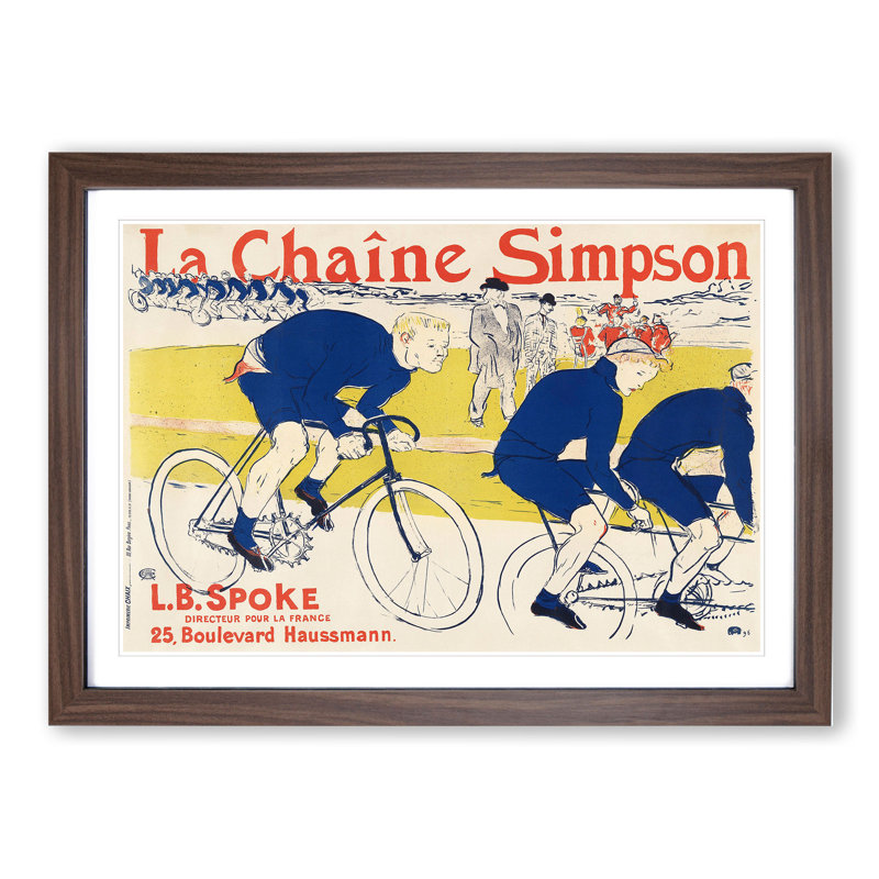 The Simpson Chain by Henri de Toulouse-Lautrec - Framed Print, 48cm H x 65cm W x 2cm D, Walnut Framed