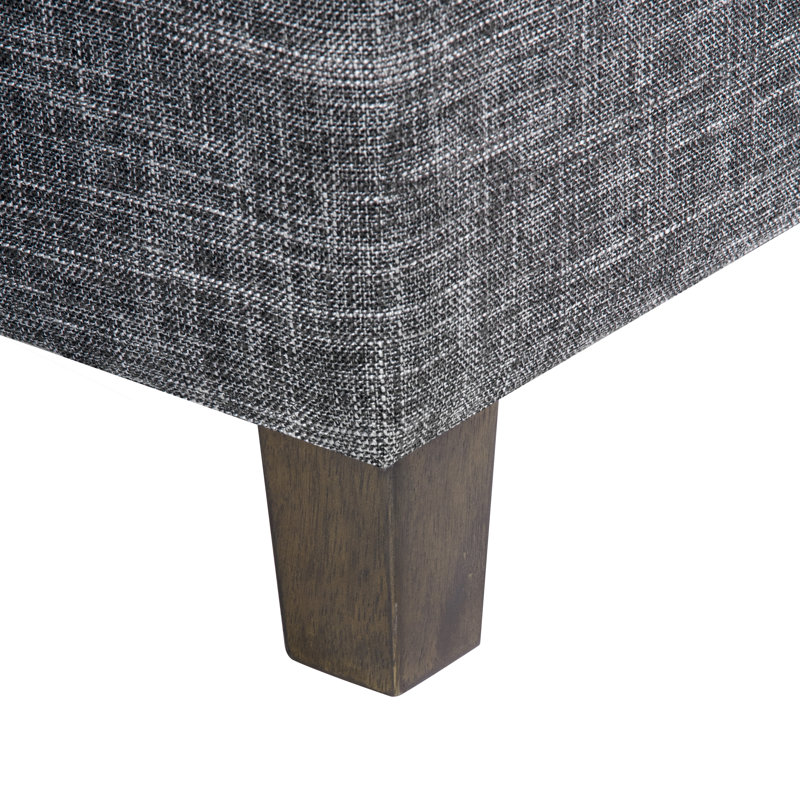 Asha 17.5" Square Storage Ottoman, Gray Heathered