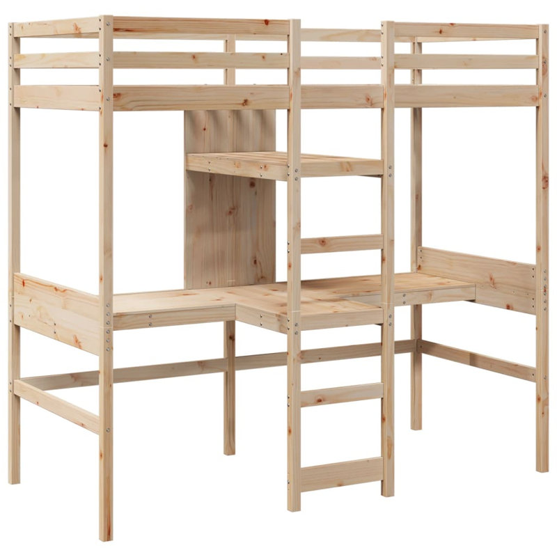 Sherbrooke High Sleepers with Trundle Included, Natural, Small Single (75 x 190 cm)