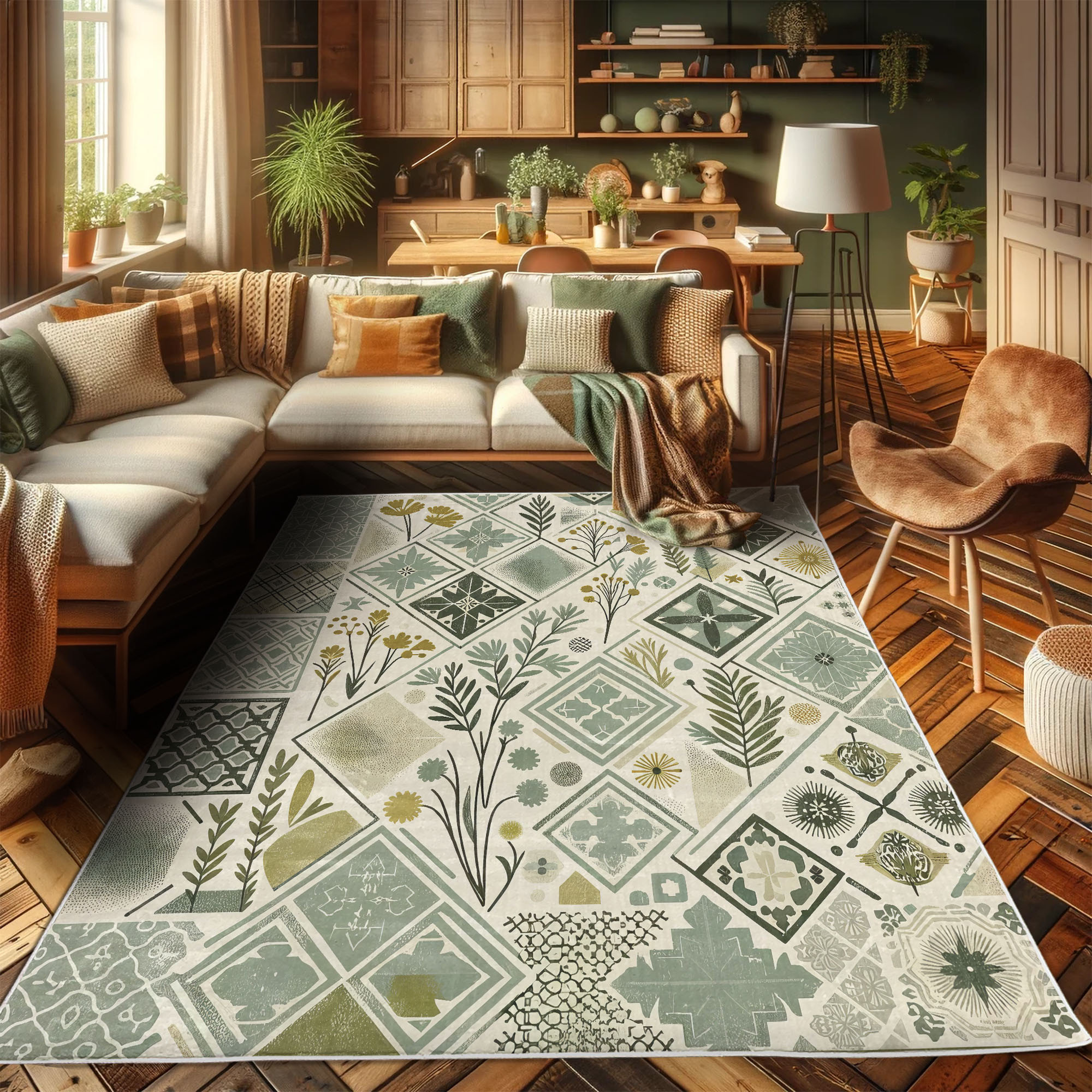 Ambesonne Bohemian High Density Long Fiber Poly Threads Decorative Area ...