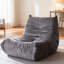 Chaise d'appoint de luxe capitonnée à boutons capitonnés gris, mobilier de salon 1pc-703151418