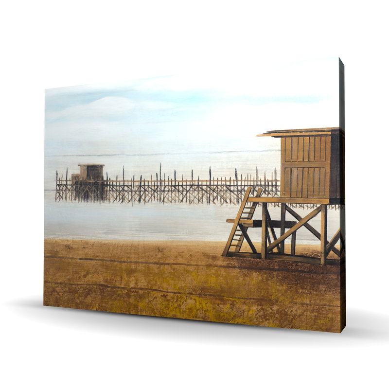 Toile beige tour de sauveteur plage | Art mural Home Decor