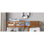 Lit superposé simple au-dessus d'un lit double moderne avec structure de joint attachée et verrouillable, couleur chêne blanc, lattes en bois de conception novatrice, lit inférieur supérieur, bois d'ingénierie massif