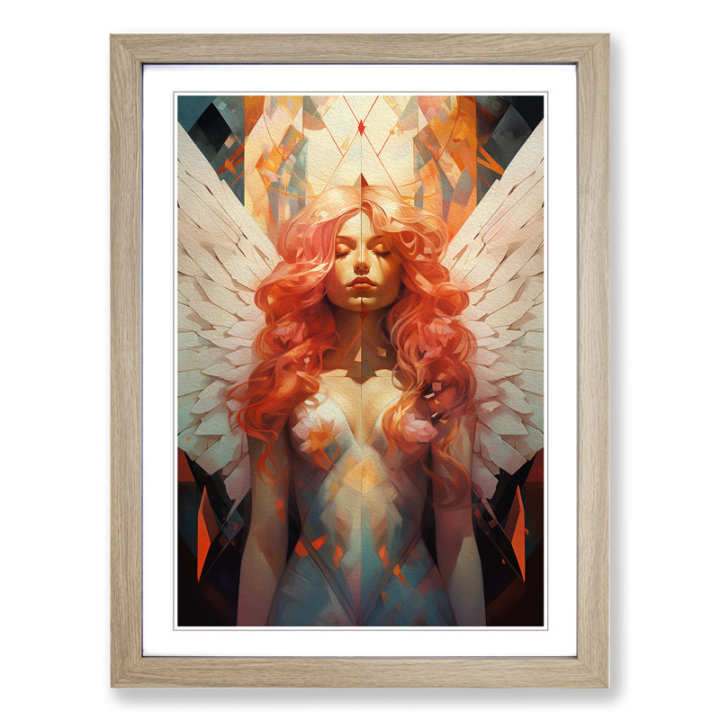 Single Picture Frame Print on Wood, Oak Framed, 34cm H x 25cm W