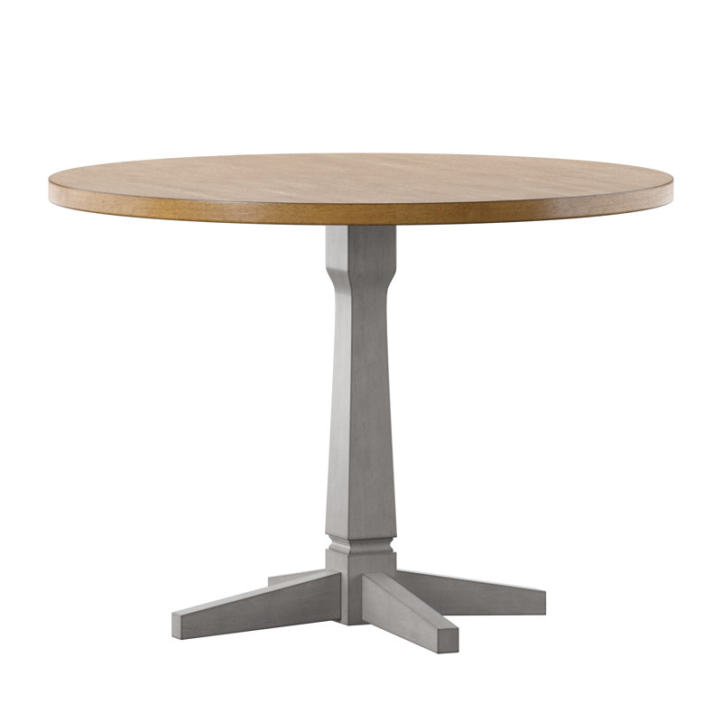 Marcotte Round Dining Table, Antique Gray