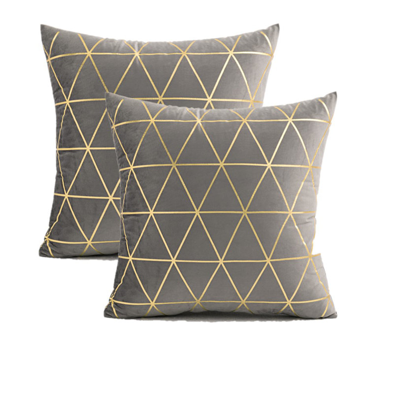 Coussin décoratif en velours, Gris