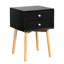 Mid-Century Modern Bedside Table With 2 Drawers And Resilient Rubber Wood Legs, Gray Tinge 2 Side Design For Bedroom Living Space-132957653