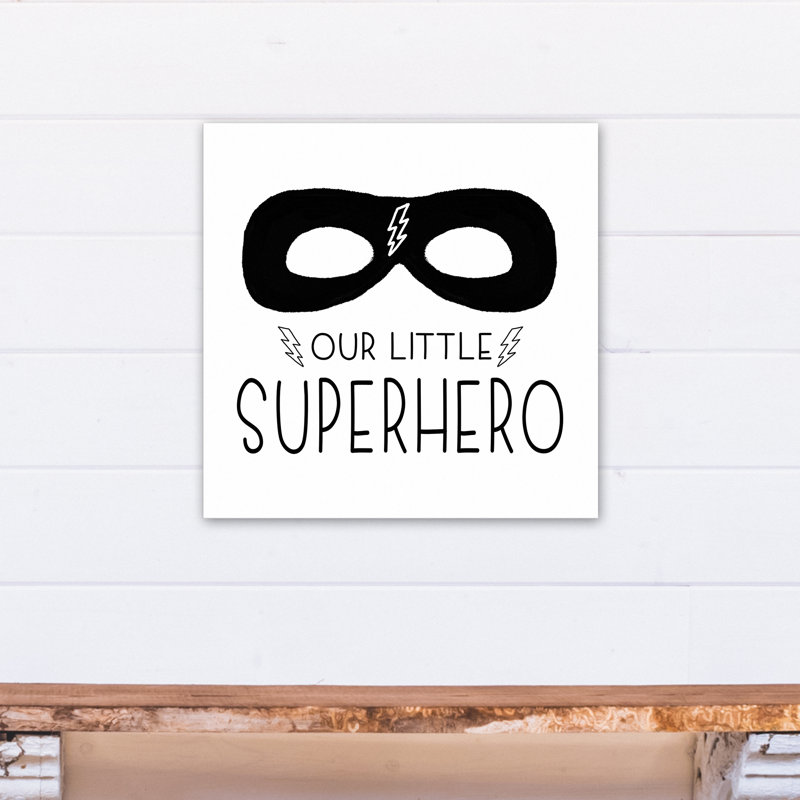 « notre little superhero », art encadré Mancini, H 20 po x l 20 po x P 1,25 po, Toile tendue
