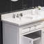 Meuble-lavabo de comptoir en marbre blanc de 72 po avec robinets Derby-31593722