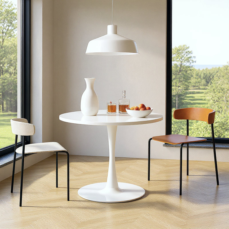 Table de salle à manger Indars, Blanc, L 31,5 po x L 31,5 po