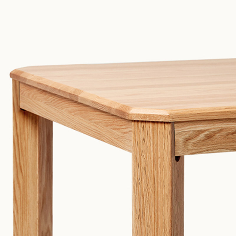 Miquela Oak Solid Wood Dining Table, 33.46" W x 62.99" L