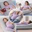 Oreillers pour la grossesse QUEEN ROSE, oreiller rafraîchissant de maternité pour dormir, oreiller de 55 po en forme de U pour le soutien aux femmes enceintes, avec housse soyeuse amovible, gris-591778373