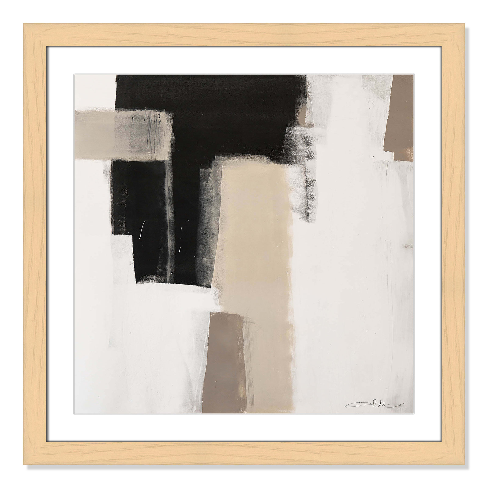 Earth Scapes I Print, 29" H x 29" W x 1.25" D, Natural Cube Framed