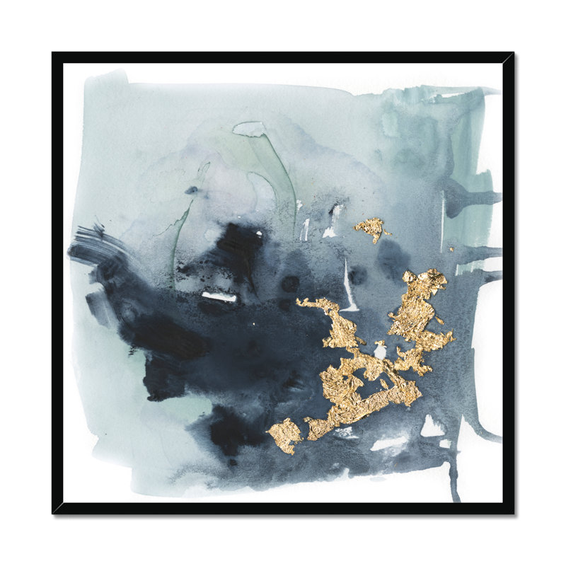 Cerulean & Gold I by Victoria Borges - Print, Black Framed Paper Print, 80cm H x 80cm W