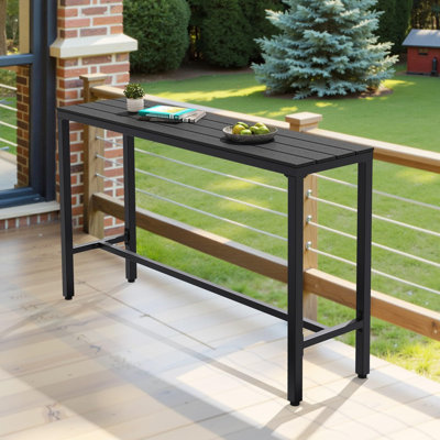 Table bistro rectangulaire avec plateau imperméable