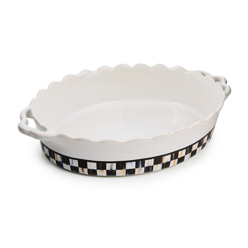 Courtly Check Everyday Oval Baker, White/Black