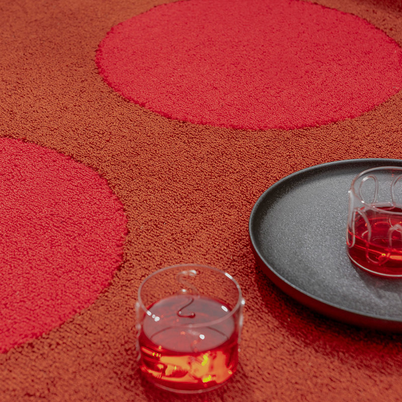 Habitat Festival Hand Tufted Polka Dots Area Rug in Red/Dark Brown, Rectangle 4'7" x 6'7"