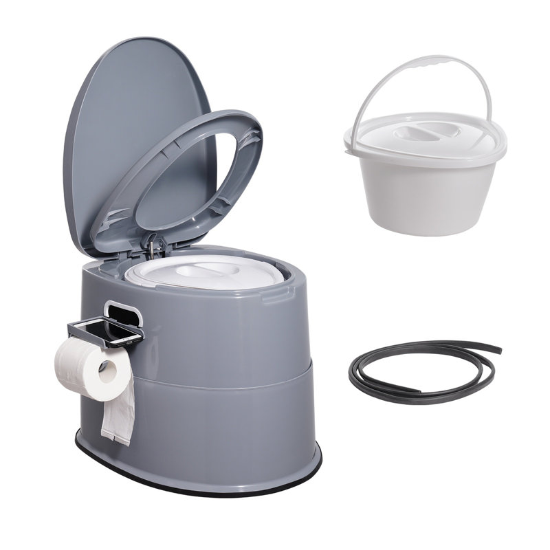 Portable Toilet For Camping, Porta Potty With 1.3 Gal Detachable Inner Bucket & Removable Paper Holder, Commode With Dual Lids, Travel Toilet For Adults Kids Outdoor Camping Car Long Road Trips