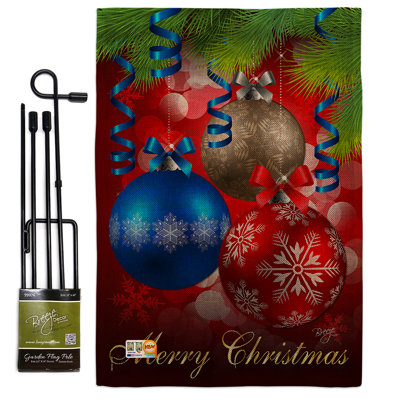 Double Sided 18.50'' H x 13'' W Polyester Christmas Flag Set