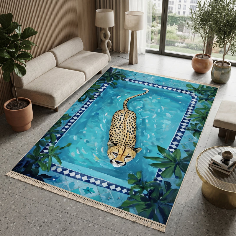 Tapis guépard 7 pi x 10 pi