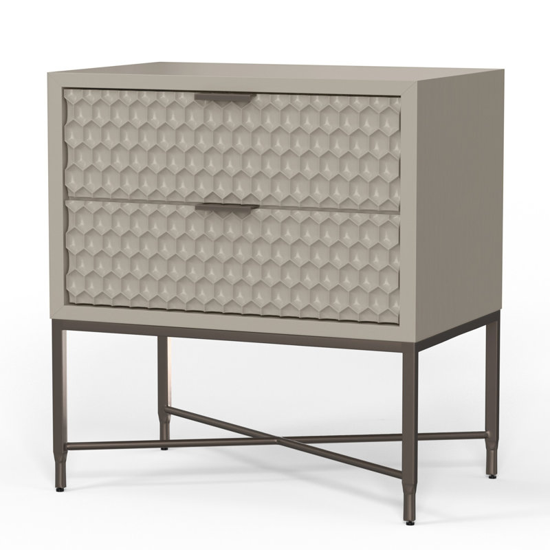 24'' W Nightstand, Taupe/Gray