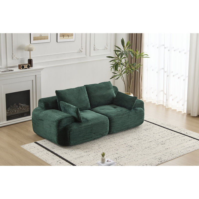 Mousse à mémoire de forme moderne à 2 places compressée avec un tissu de velours côtelé, animal de compagnie, sans assemblage, personnalisable pour le salon, les appartements, les chambres à coucher, personnalisable