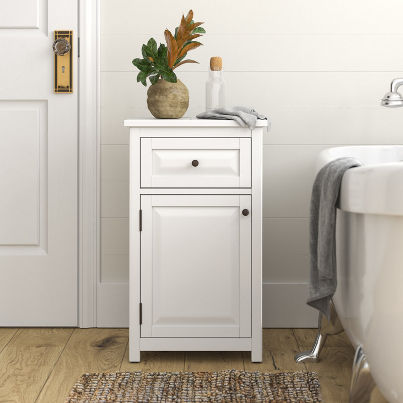 Petite armoire de rangement autoportante avec porte, tiroir et tablette réglable Dorset