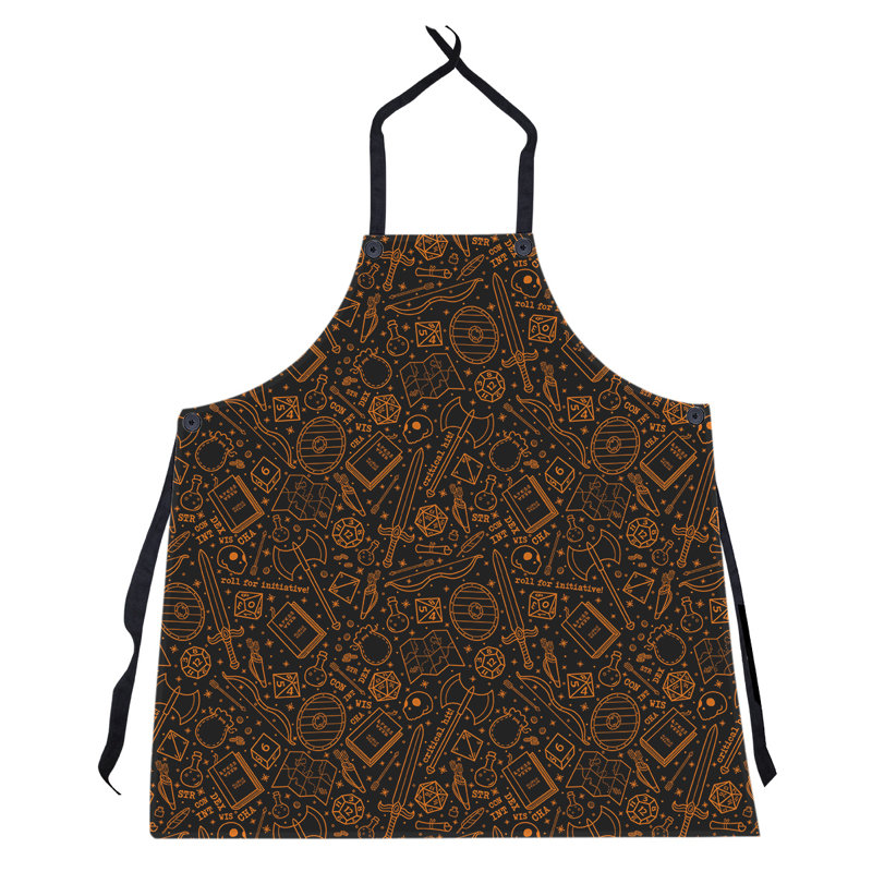 Tablier à motif rpg lines, Orange / Noir
